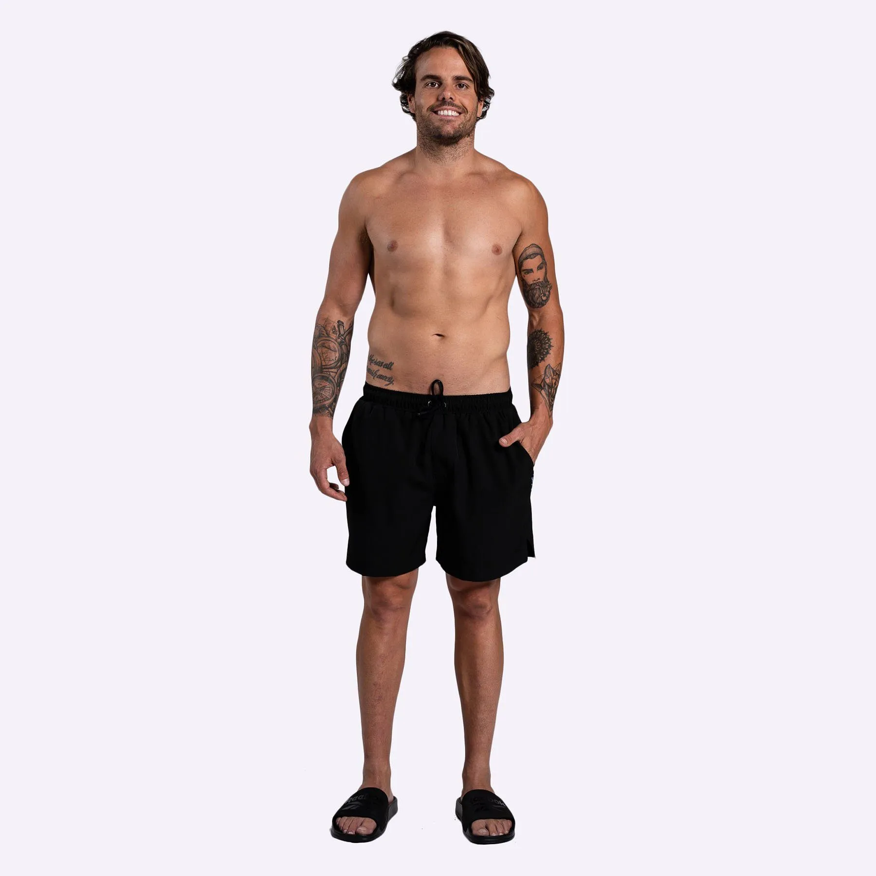 TWL - MENS EVERYDAY SWIM SHORTS - BLACK/SKETCH
