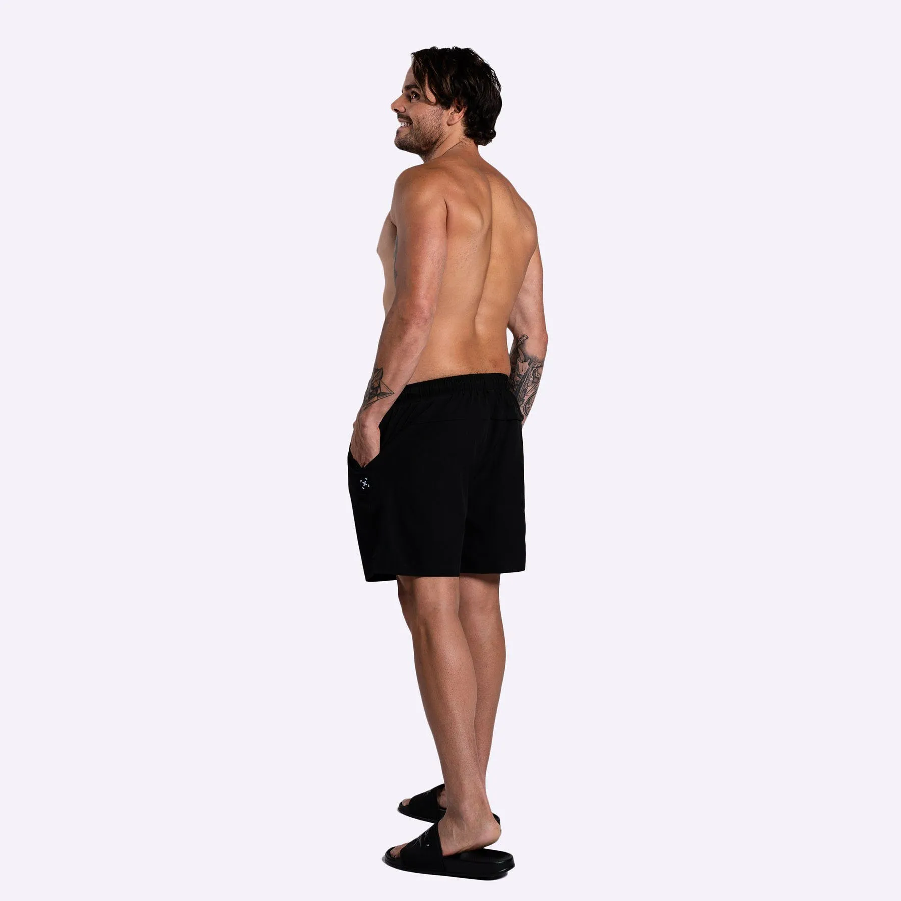TWL - MENS EVERYDAY SWIM SHORTS - BLACK/SKETCH