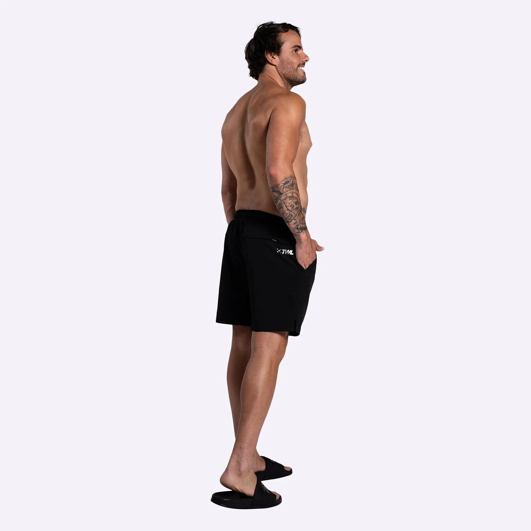 TWL - MENS EVERYDAY SWIM SHORTS - BLACK/SKETCH