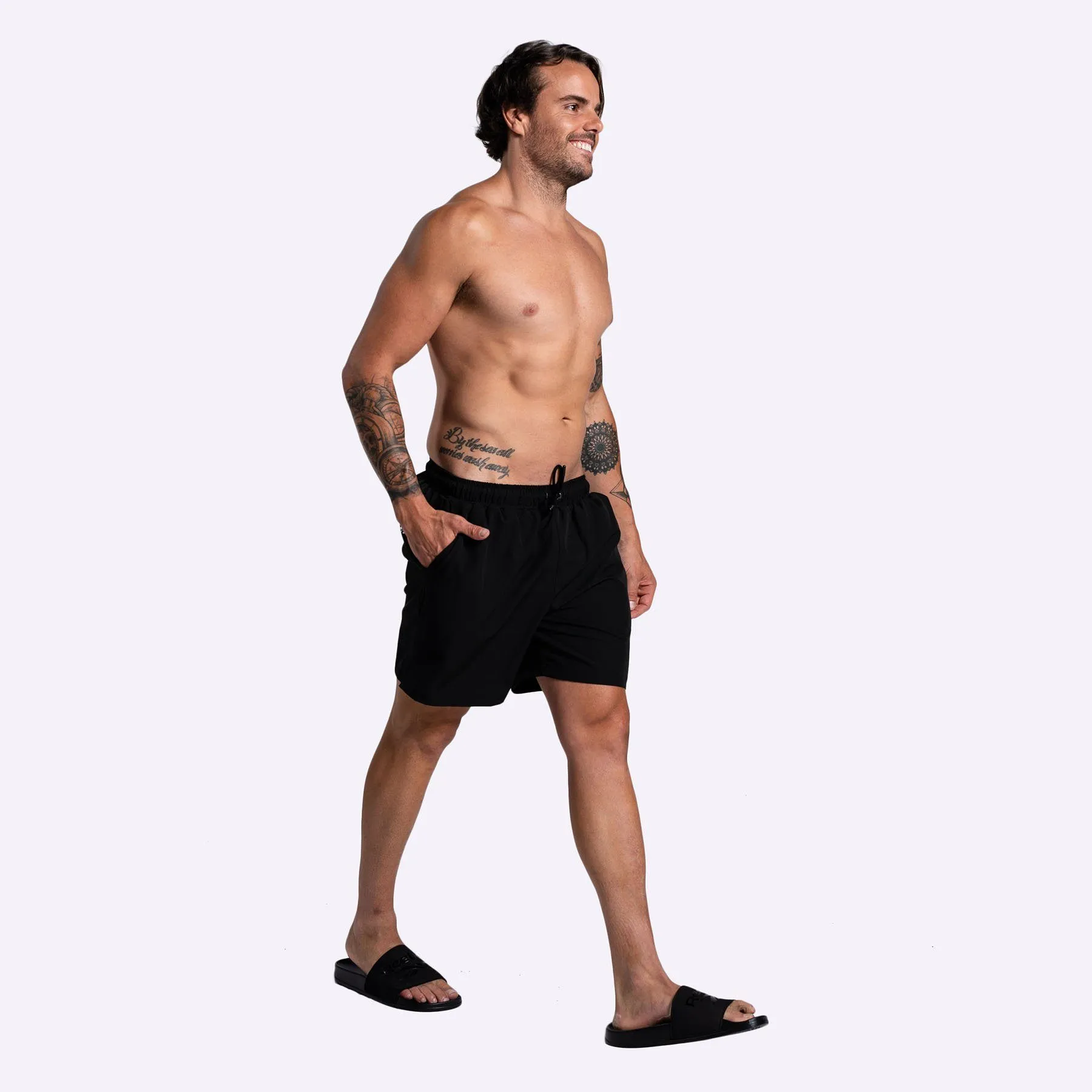TWL - MENS EVERYDAY SWIM SHORTS - BLACK/SKETCH