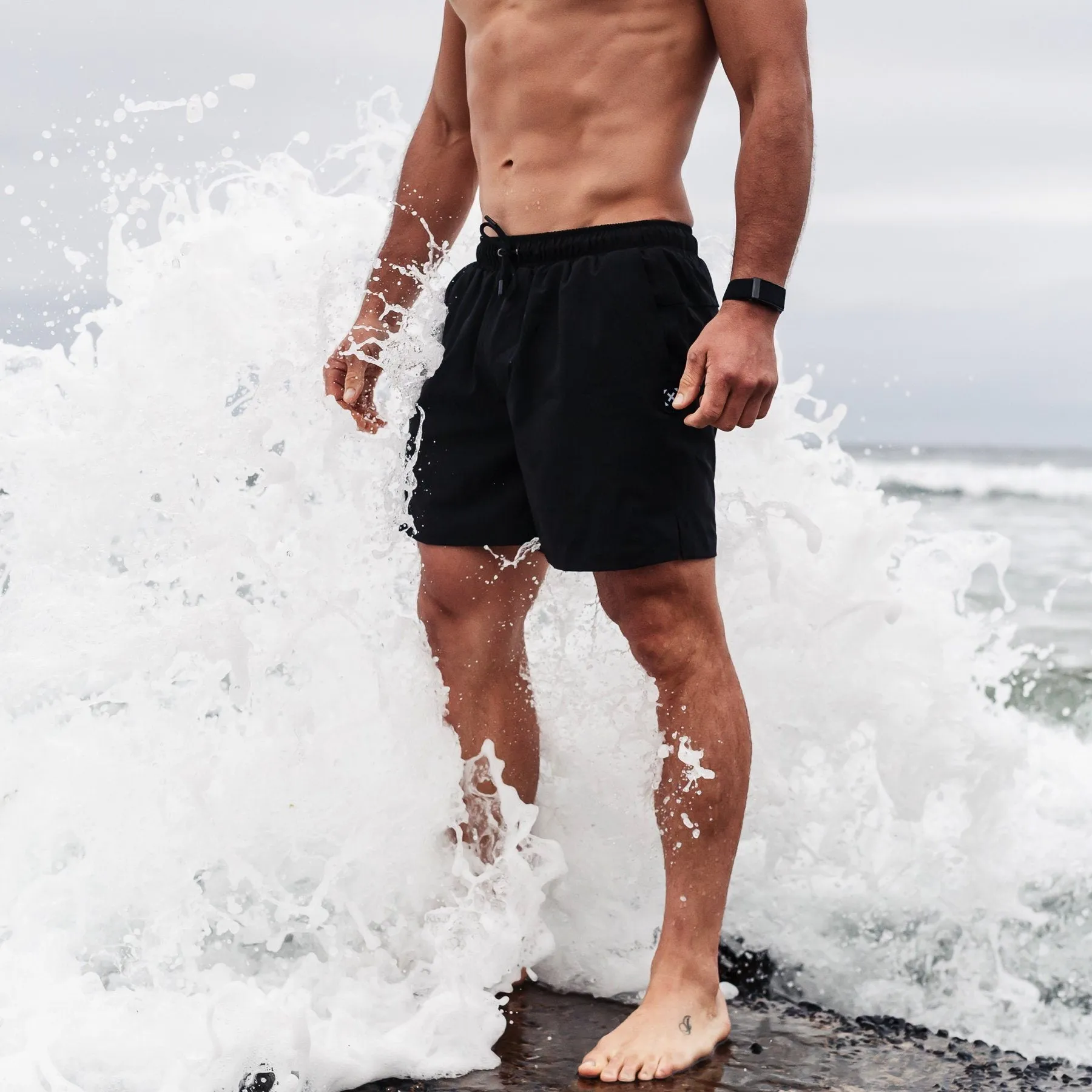 TWL - MENS EVERYDAY SWIM SHORTS - BLACK/SKETCH