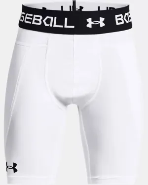 Under Armour Boy's Utility Baseball Slider Short - White