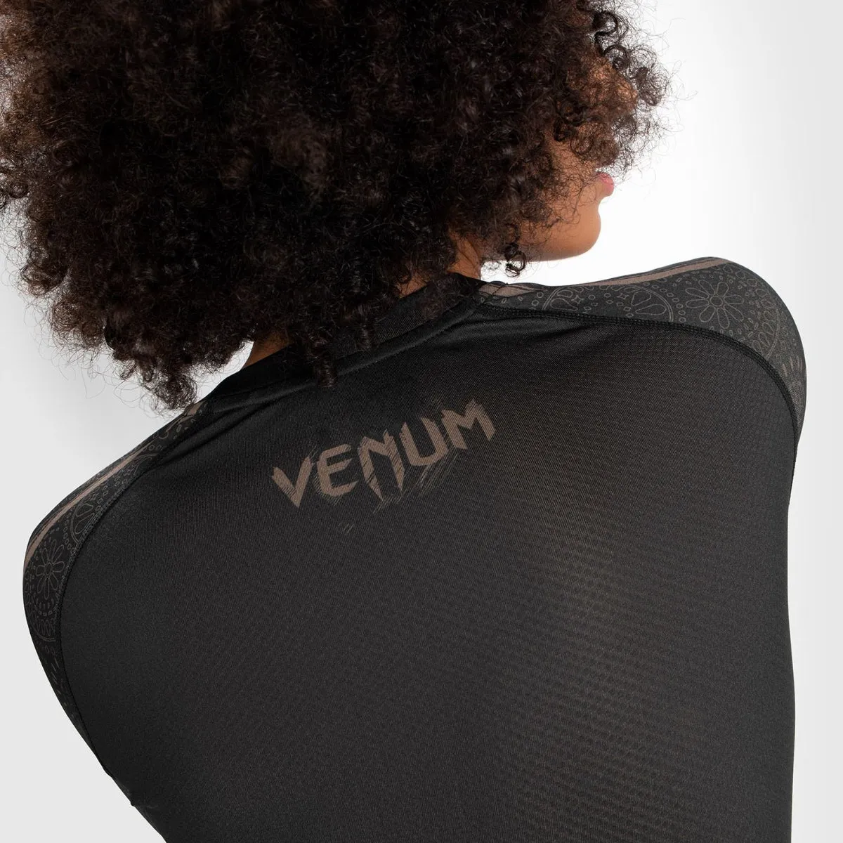 Venum Women Santa Muerte Dark Side Long Sleeve Rash Guard Black/Brown