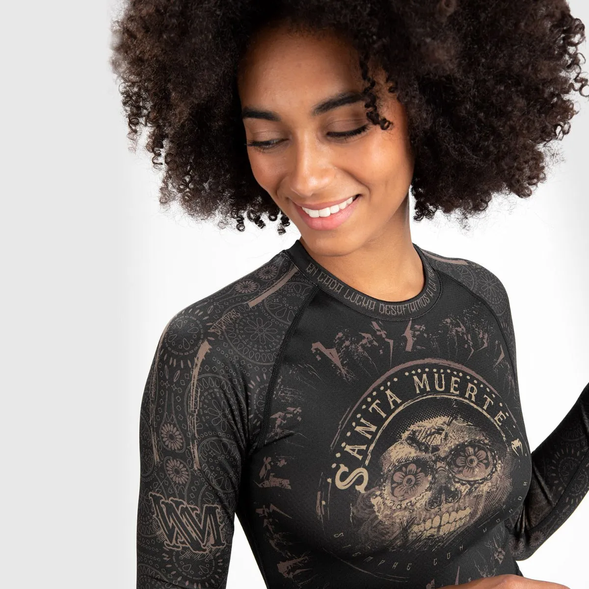Venum Women Santa Muerte Dark Side Long Sleeve Rash Guard Black/Brown