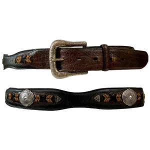 Western leather belt for
