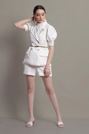 White Jacket & Shorts Co-Ord Set
