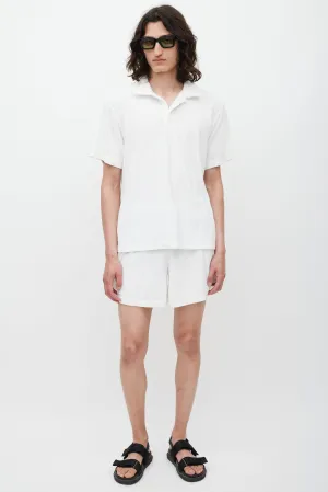 White Terry Polo Shorts Co-Ord Set