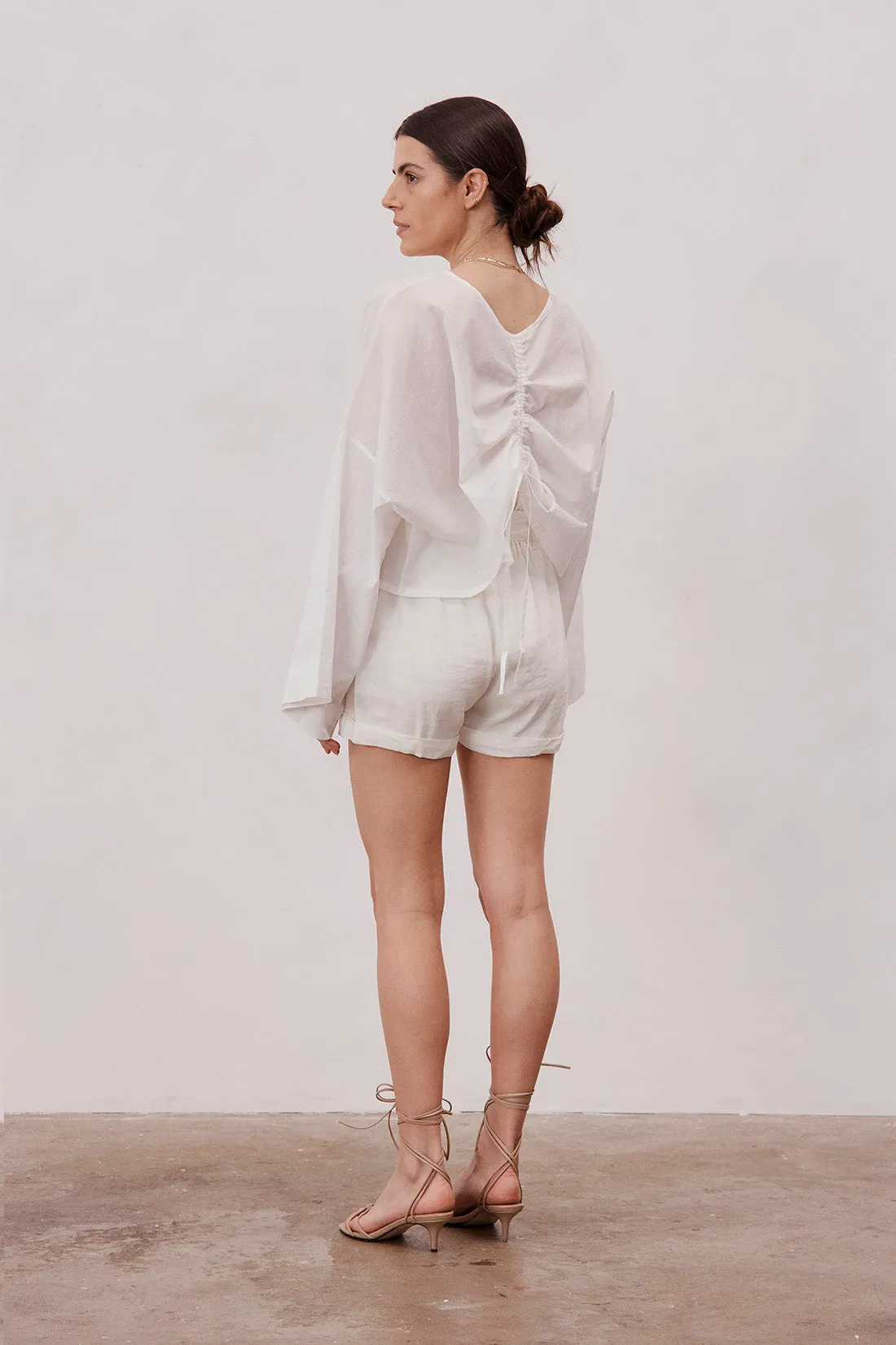 William Silk Linen Shorts Ivory