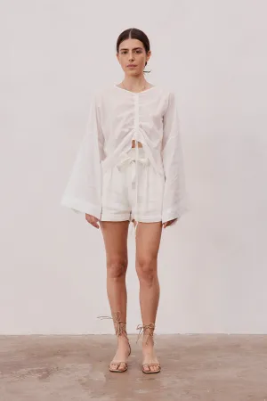 William Silk Linen Shorts Ivory