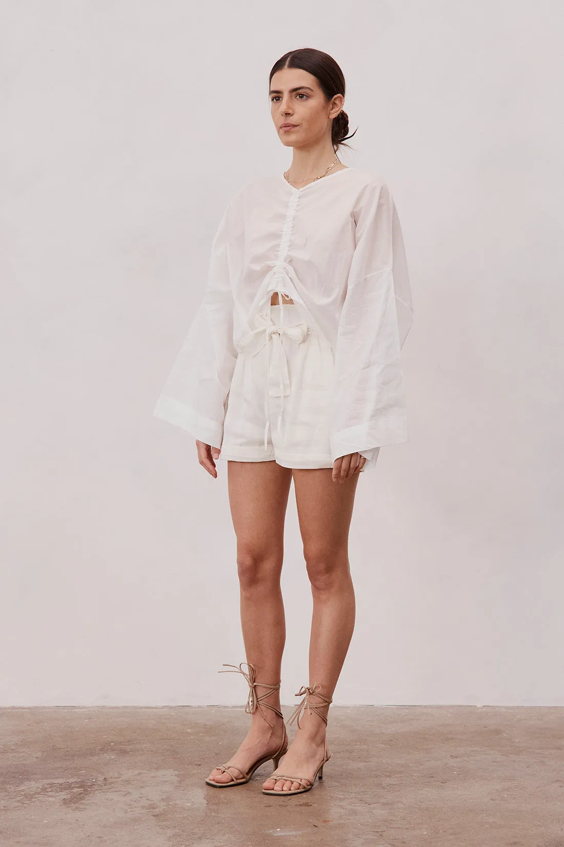 William Silk Linen Shorts Ivory