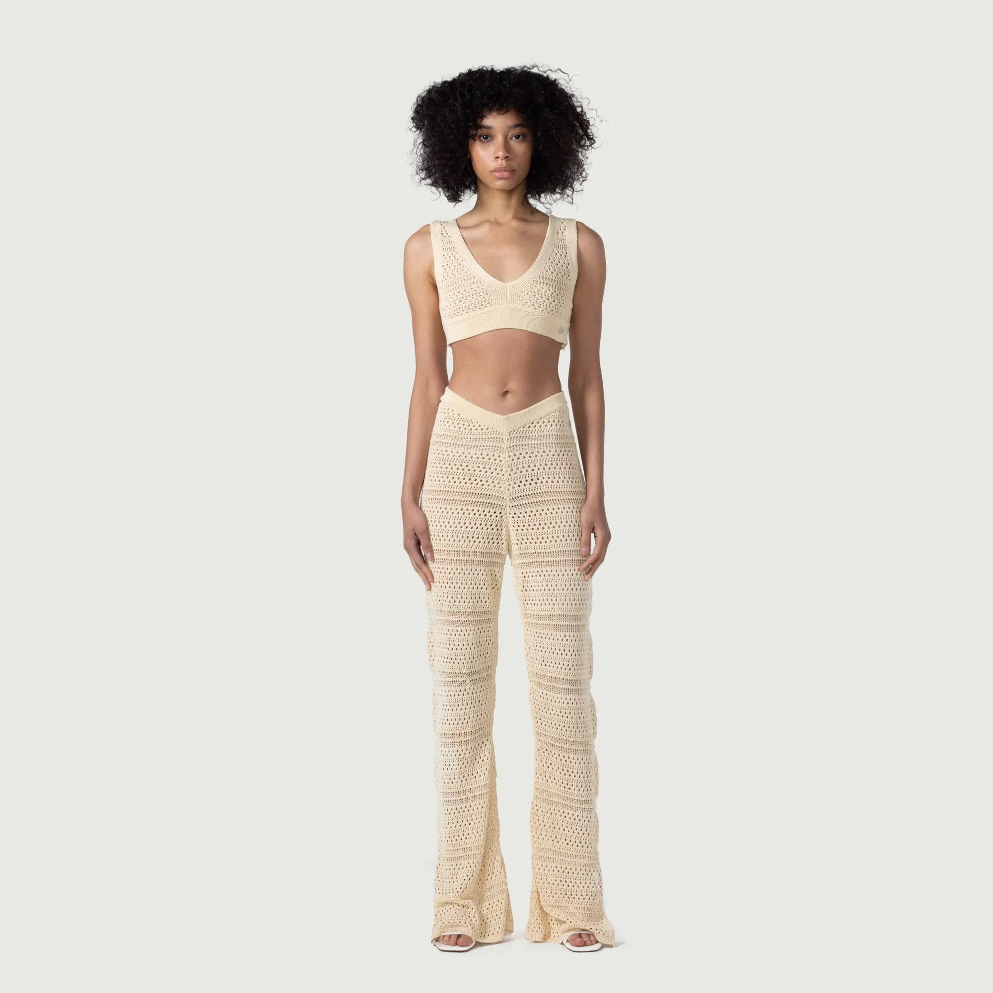 Womens Crochet Bralette - Cream