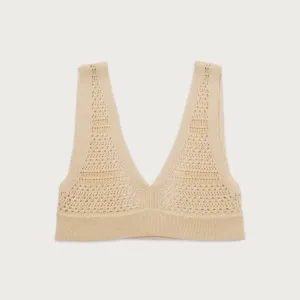 Womens Crochet Bralette - Cream