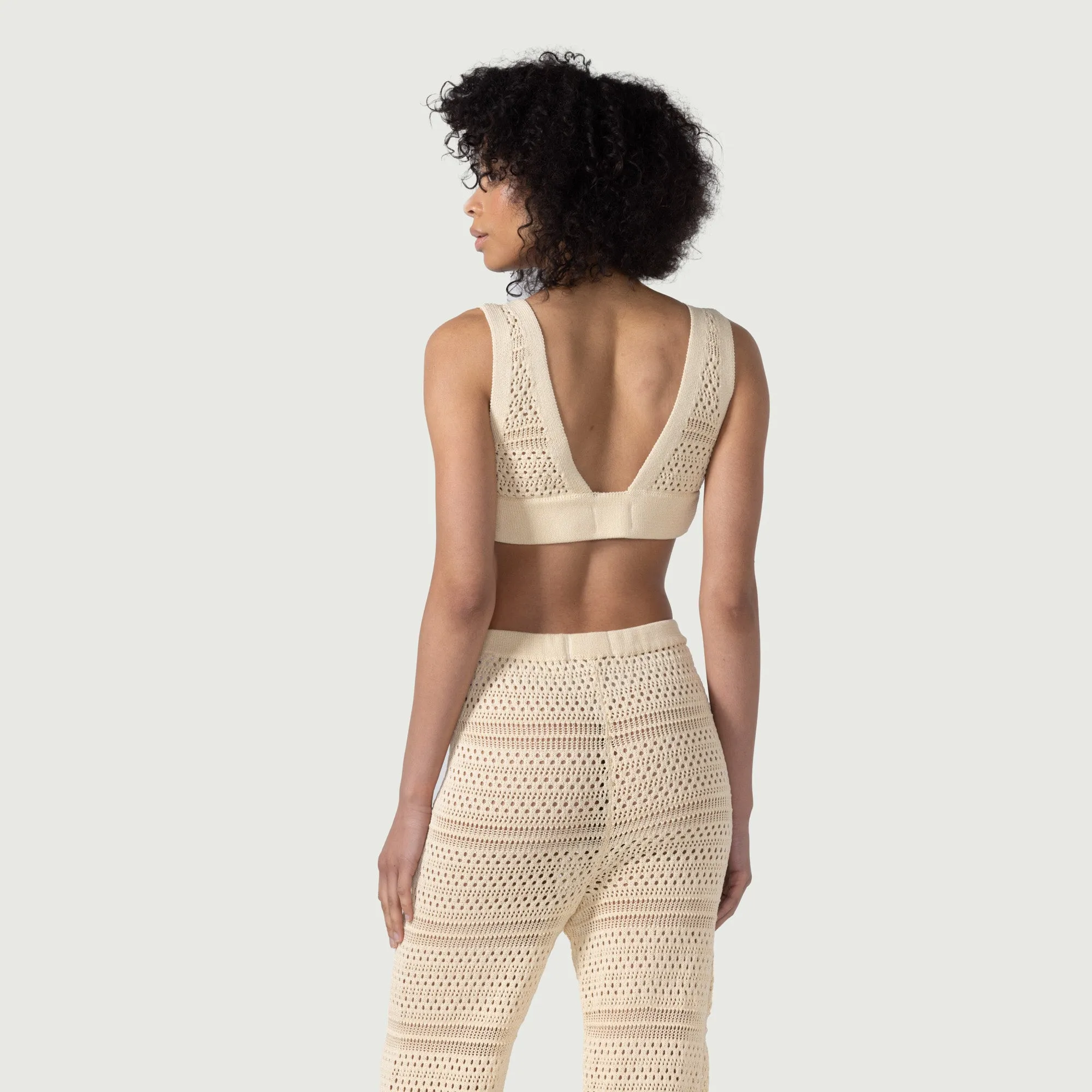 Womens Crochet Bralette - Cream