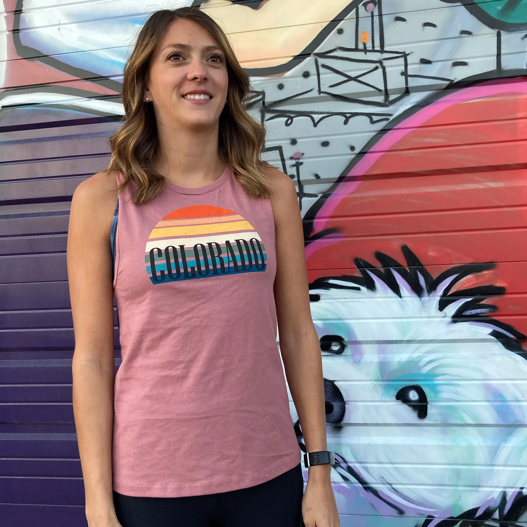 Women's Sunset Colorado Muscle Tank