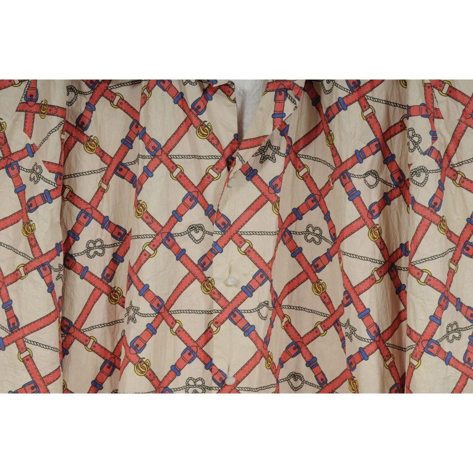 Wrinkled Paper Belts Bowling Shirt