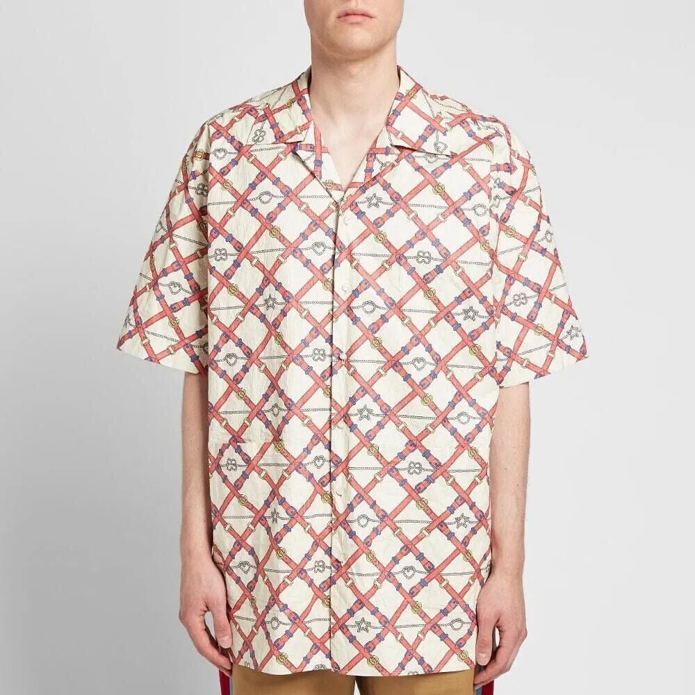 Wrinkled Paper Belts Bowling Shirt