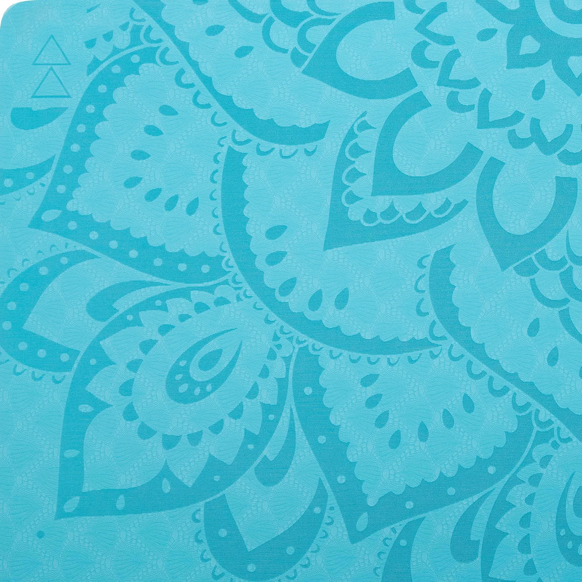 Yoga Design Lab - Flow Yoga Mat - Mandala Aqua 6mm - Ideal Mat For Beginners